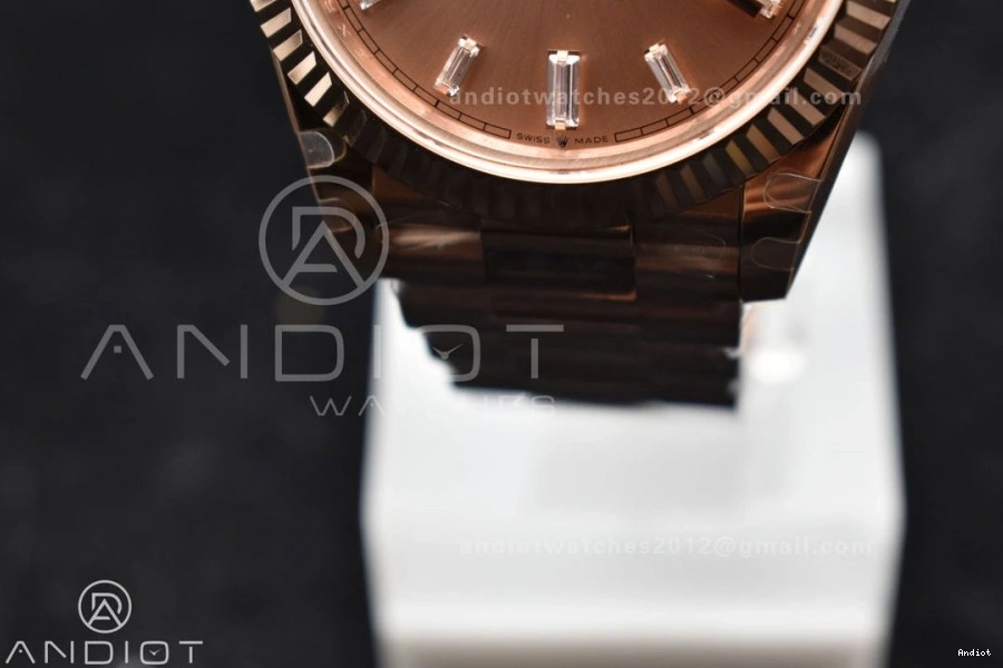 Steel DayDate Crystal A2836 705 GMF 40 Markers Dial Bracelet On President RG 904L V RG Lightweight Plated 0822
